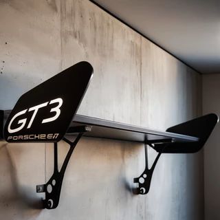 Prateleira Estante Suporte De Parede Aerofolio Porsche 911 Gt3 Rack Organizadora Decoração Preto