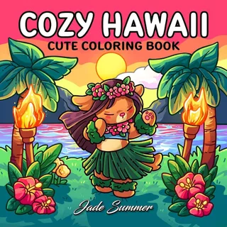 Cozy Hawaii - 40 Desenhos para Colorir / LC em Oferta na Shopee