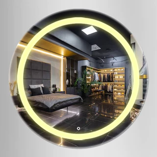 Espelho Redondo Jateado com LED 3 Cores Vários Tamanhos para Sala Banheiro Salão em Oferta na Shopee