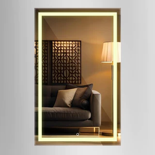 Espelho Grande Retangular Jateado com Led 60x100cm Lapidado  Decoração em Oferta na Shopee