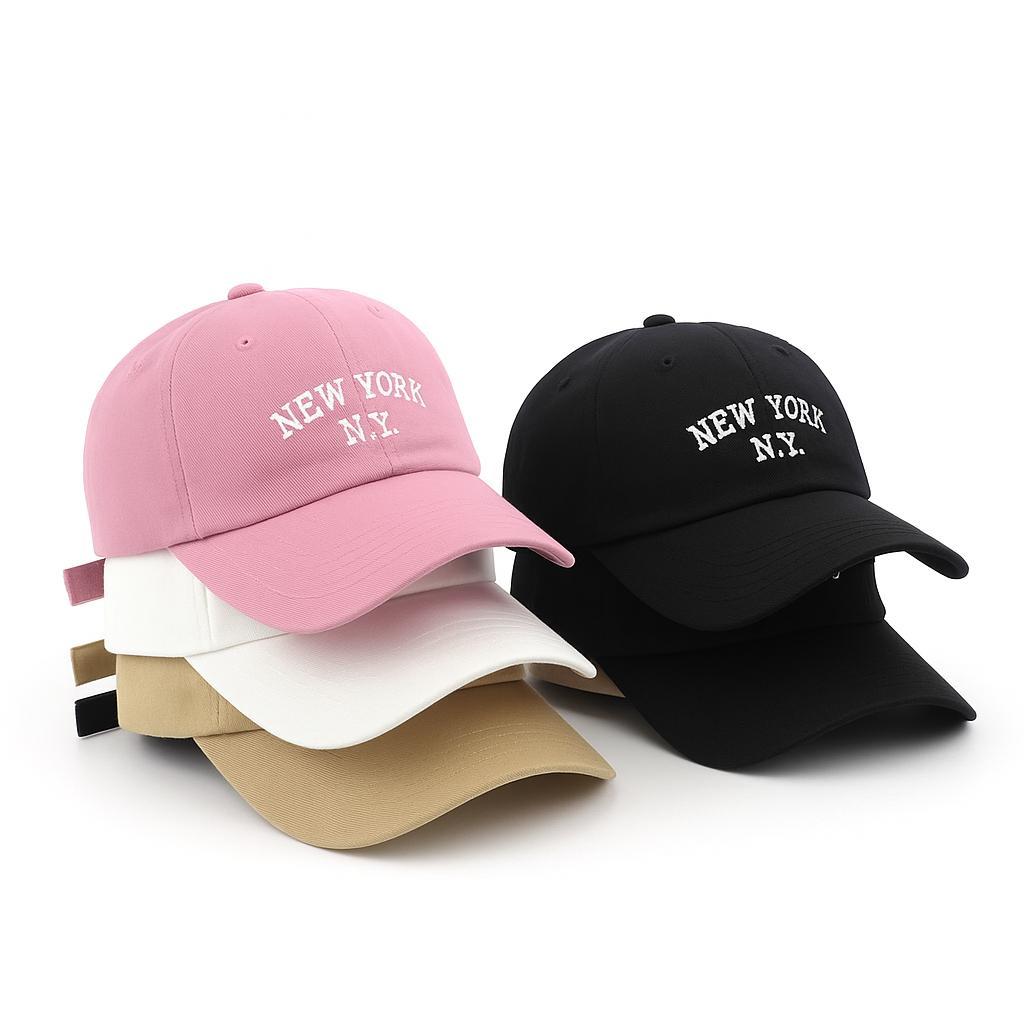 Boné Ny New York Retro Basebol Aba Curva Masculino e Feminino Regulagem Fitão Todas as Cores