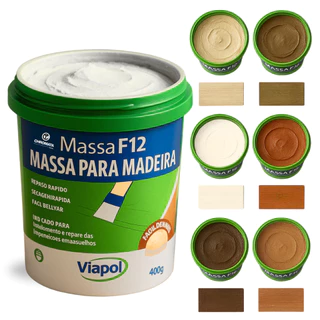 Massa Para Madeira F12 Correção Calafetar Viapol 400g Cores - Envio Imediato em Oferta na Shopee