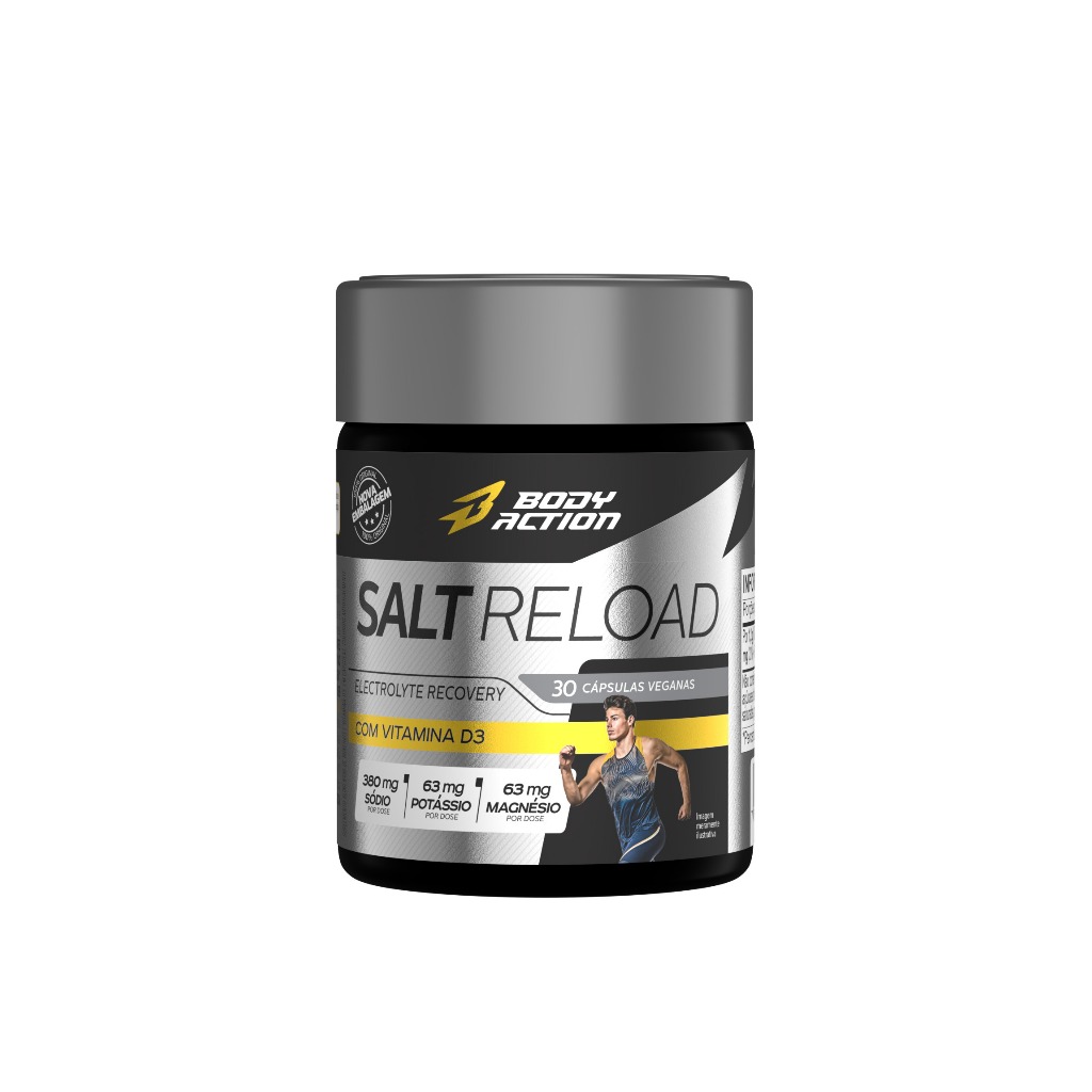 Cápsulas de Sal Com Vitamina D3 Salt Reload 30 Caps Bodyaction | Shopee ...