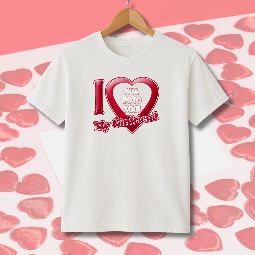 Camiseta Personalizada Foto Casal Coração Presente Criativo Dia dos ...