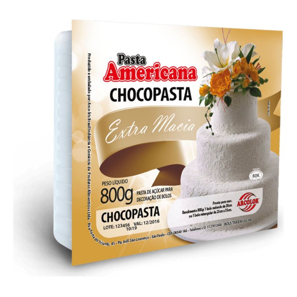 Pasta Americana Chocopasta Extra Macia Arcolor 800gr