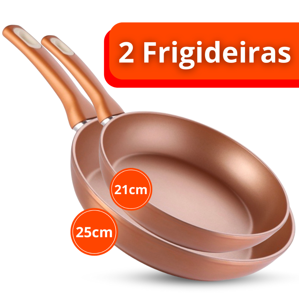 Kit Frigideira Antiaderente Grande Cerâmica Não Gruda Não Vai Óleo ...
