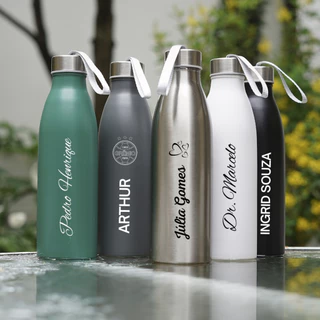 Garrafa Inox 750ML Personalizada c/NOME, LOGOTIPO ou DESENHO