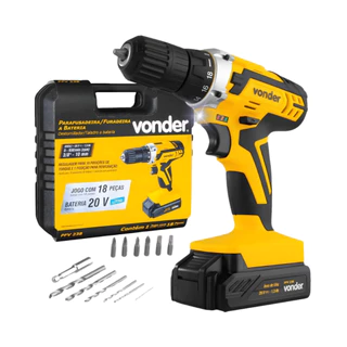 Parafusadeira e Furadeira a Bateria 20V Bivolt PFV238 Vonder em Oferta na Shopee