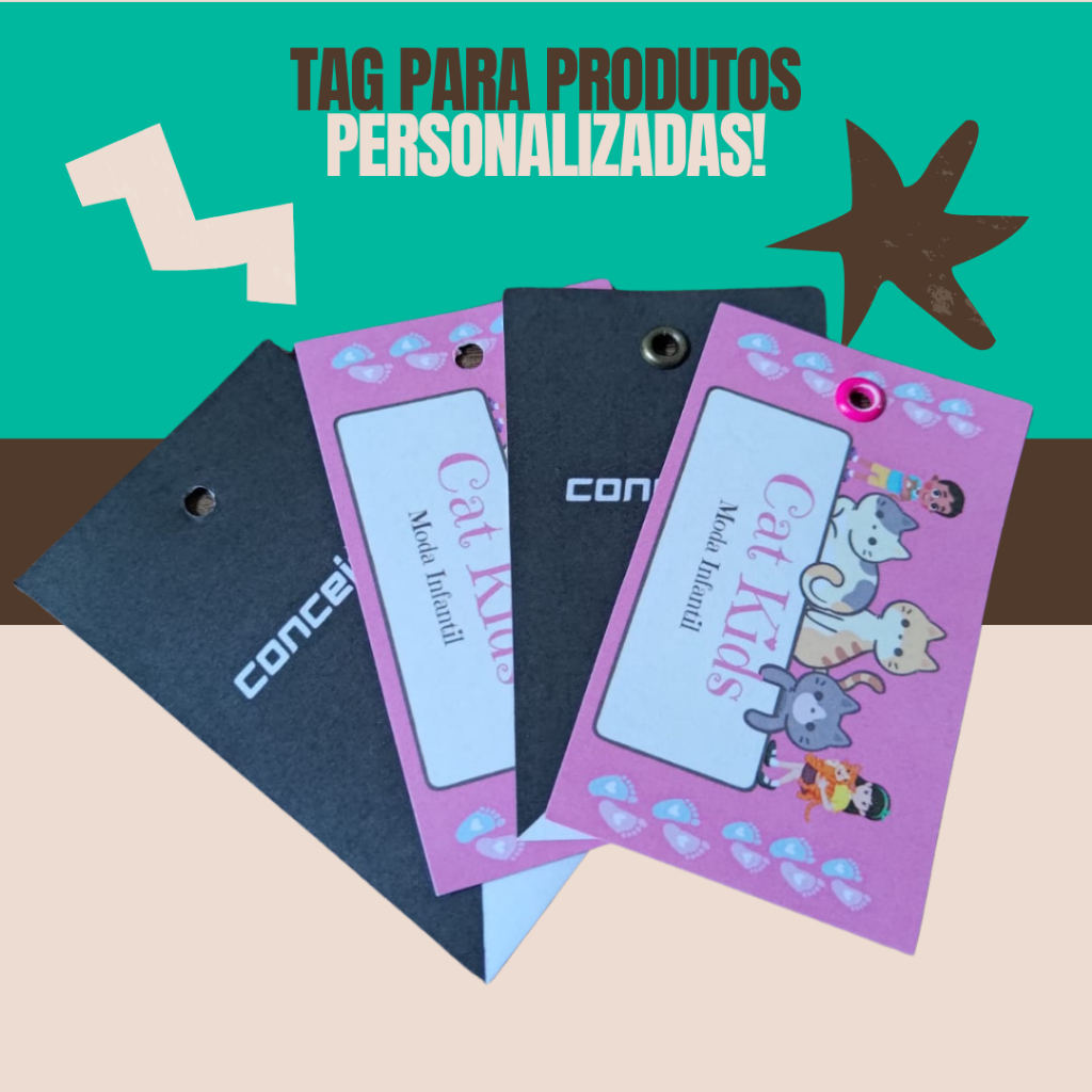 100 Tags Retangulares 5,5 x 9cm Personalizada - Envio Hoje!!! | Shopee ...