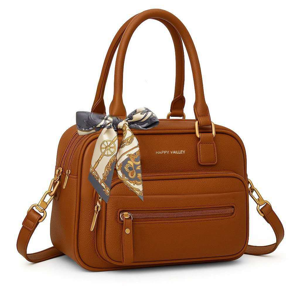 Bolsas Feminina Com 5 Divisórias e Lencinho Alça Lateral Transversal Faixa De Mão De Couro H-8098#