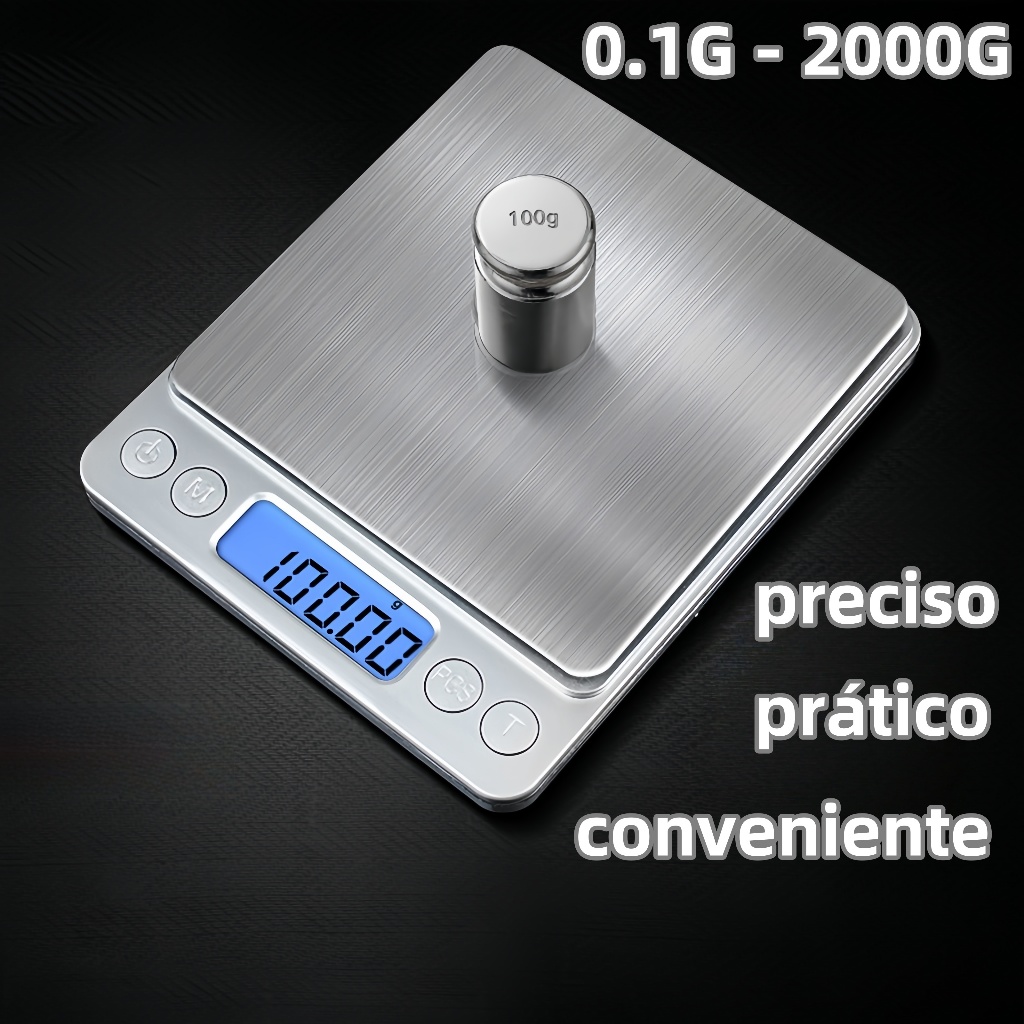 Mini balança digital de cozinha de alta precisão de 0,1g a 2000g, envio ...