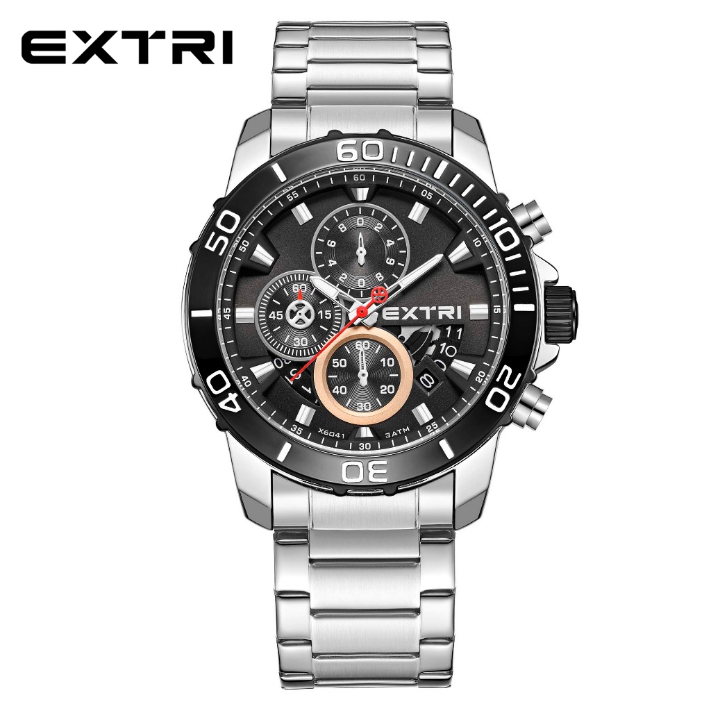 Relógio EXTRI X6041 - Masculino, Quartzo, Pulseira Metálica, à