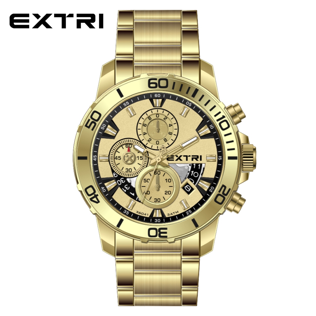 Relógio EXTRI X6041 - Masculino, Quartzo, Pulseira Metálica, à