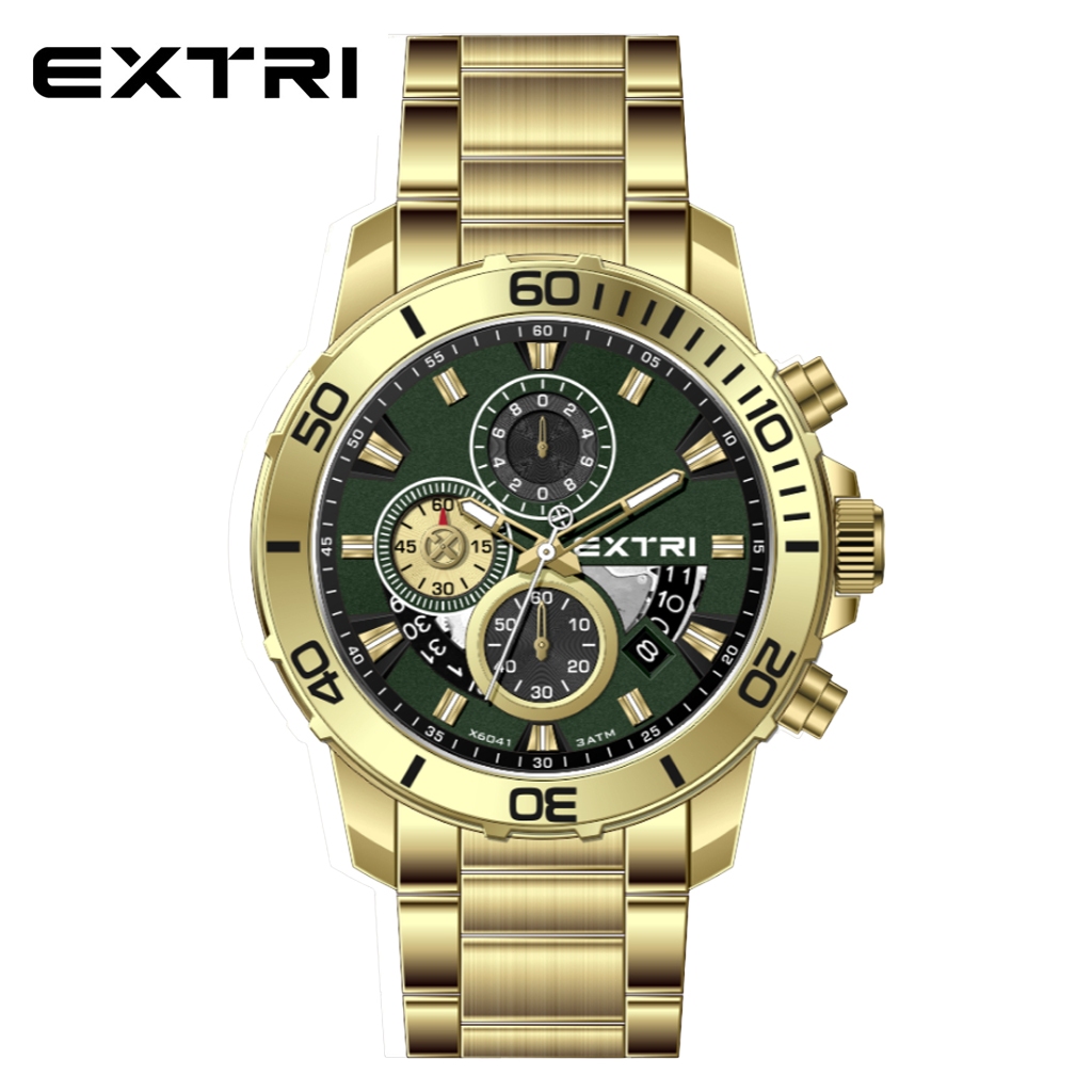Relógio EXTRI X6041 - Masculino, Quartzo, Pulseira Metálica, à