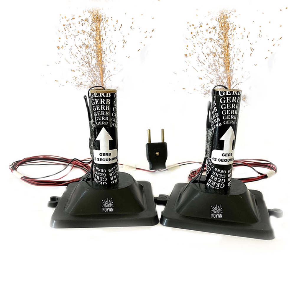 2 Efeitos Indoor 15 SEG + 2 Suportes + Acionamento Elétrico - Efeitos de Palco