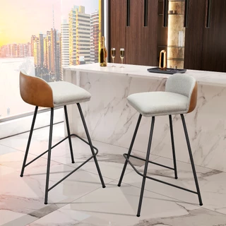 Kit 2 Banqueta Bar Alta Cozinha Estofada Confortável Design Moderno Couro Sintético em Oferta na Shopee