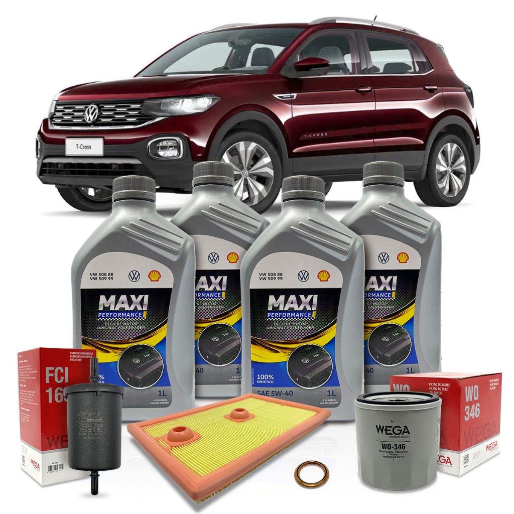 Kit Revisão Óleo Original Vw 5w40 T-Cross 1.4 TSI 2019 2020 2021