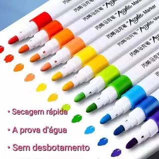 Caneta marcadora acrílica 36 cores 60 cores à prova d'água pincel especial cor opaca caneta de cartão antiga caneta colo