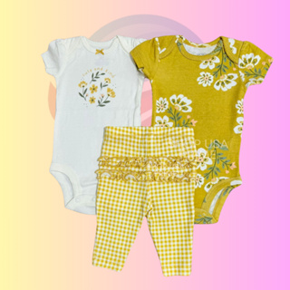 Kit 3 Peças Carter's - Florido Amarelo em Oferta na Shopee