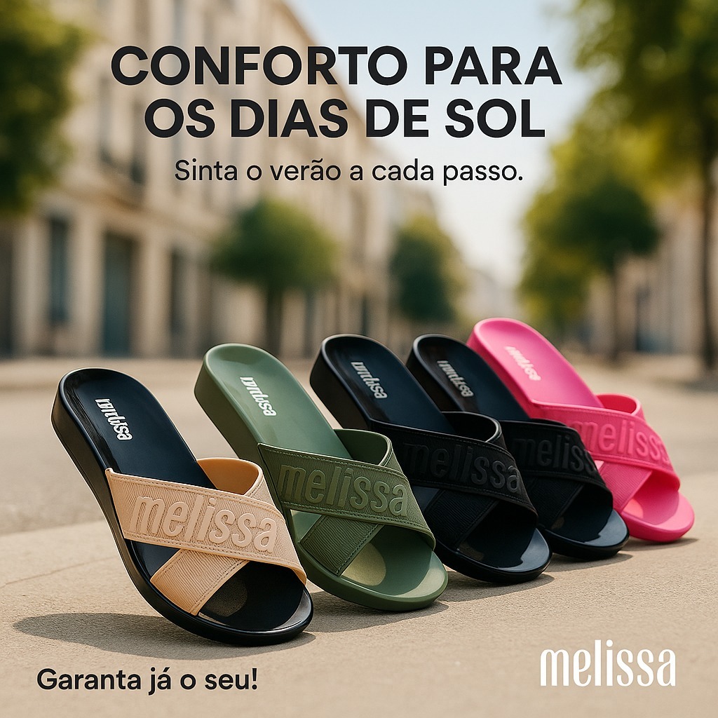 Chinelo Slide Melissa M Lover Feminino Estiloso Confortável Moda Casual ...