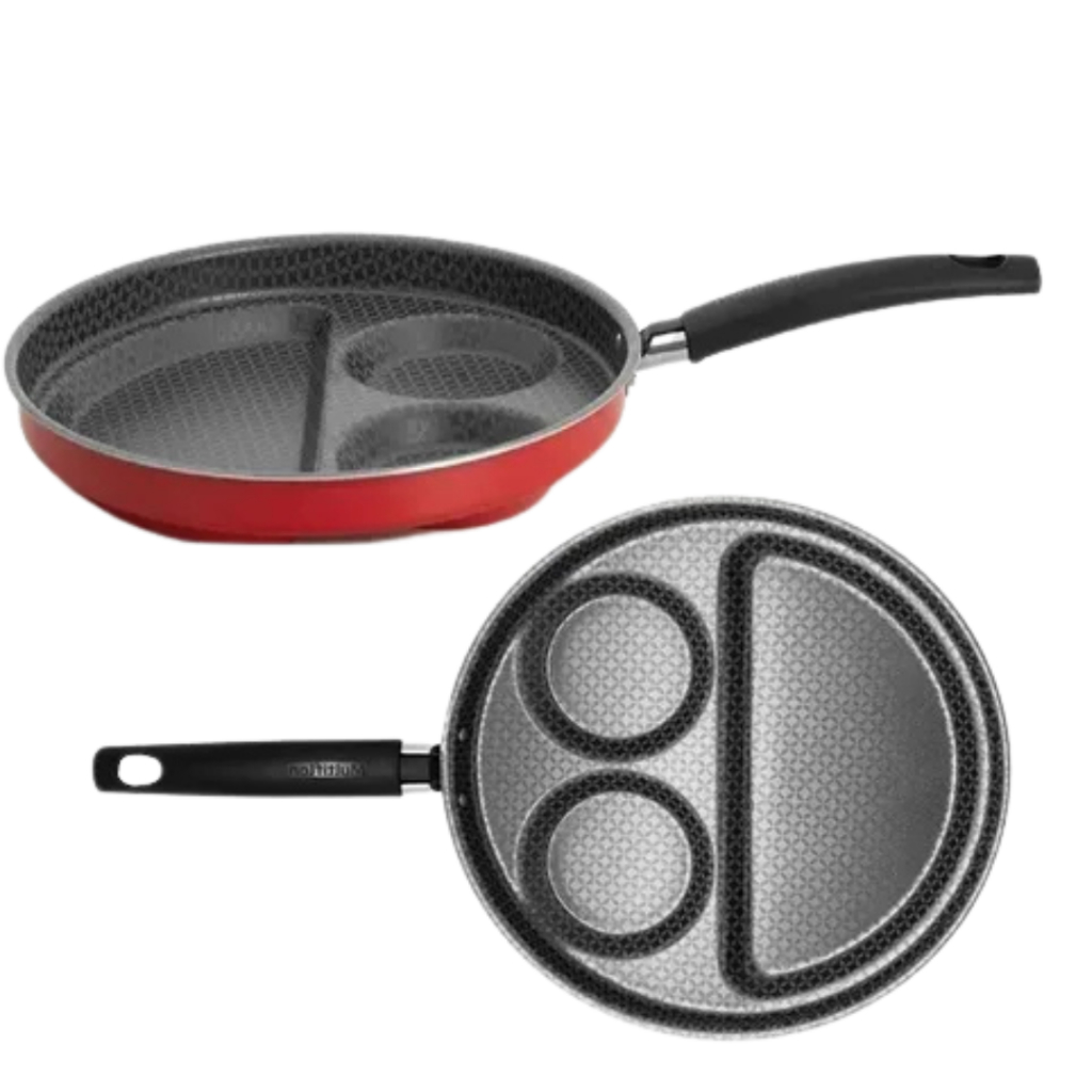 Frigideira Com Divisória Antiaderente Multiflon Frigideira Ovos e Bacon ...