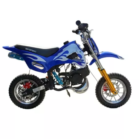 Mini Moto Dirt Cross Motor Monocilíndrico 49cc 2 Tempos Refrigerado a Ar Até 55kg Velocidade Máxima 40km/h