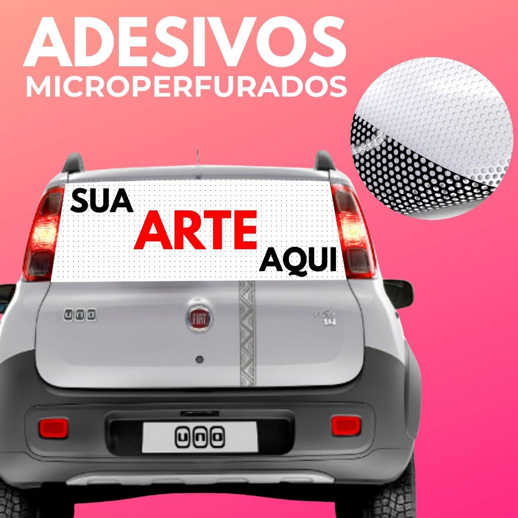 Adesivo Perfurado Vidro Traseiro Carros Tamanho Universal | Shopee Brasil