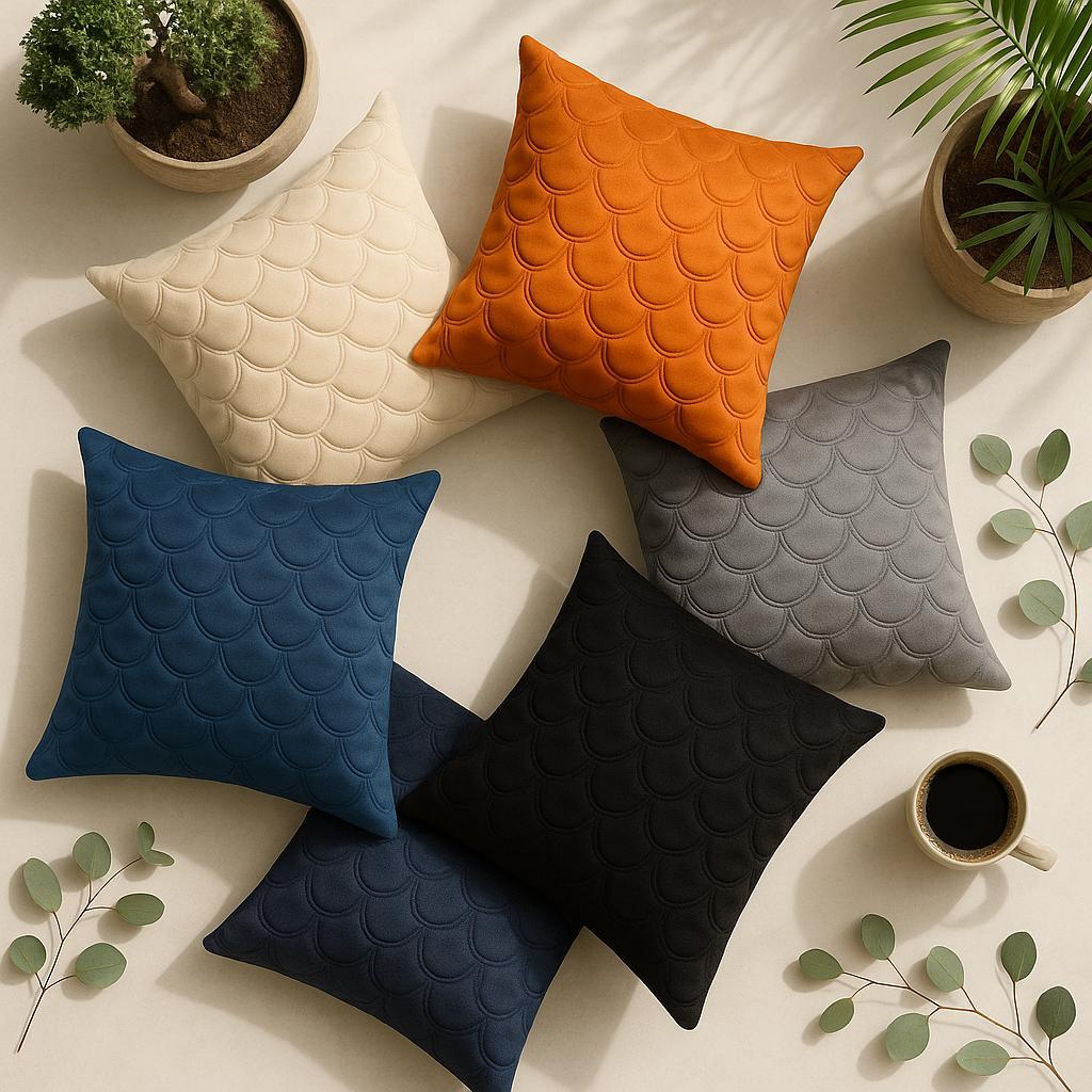 Capa Almofada Conchas Shell Drapeada Veludo Minimalista Elegante 43CM X ...