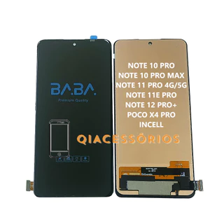 Display Tela Frontal Touch Xiaomi Note 10 Pro 4G / NOTE 11 Pro 4G e 5G / NOTE 12 Pro 4G SEM ARO INCELL Pronta Entrega