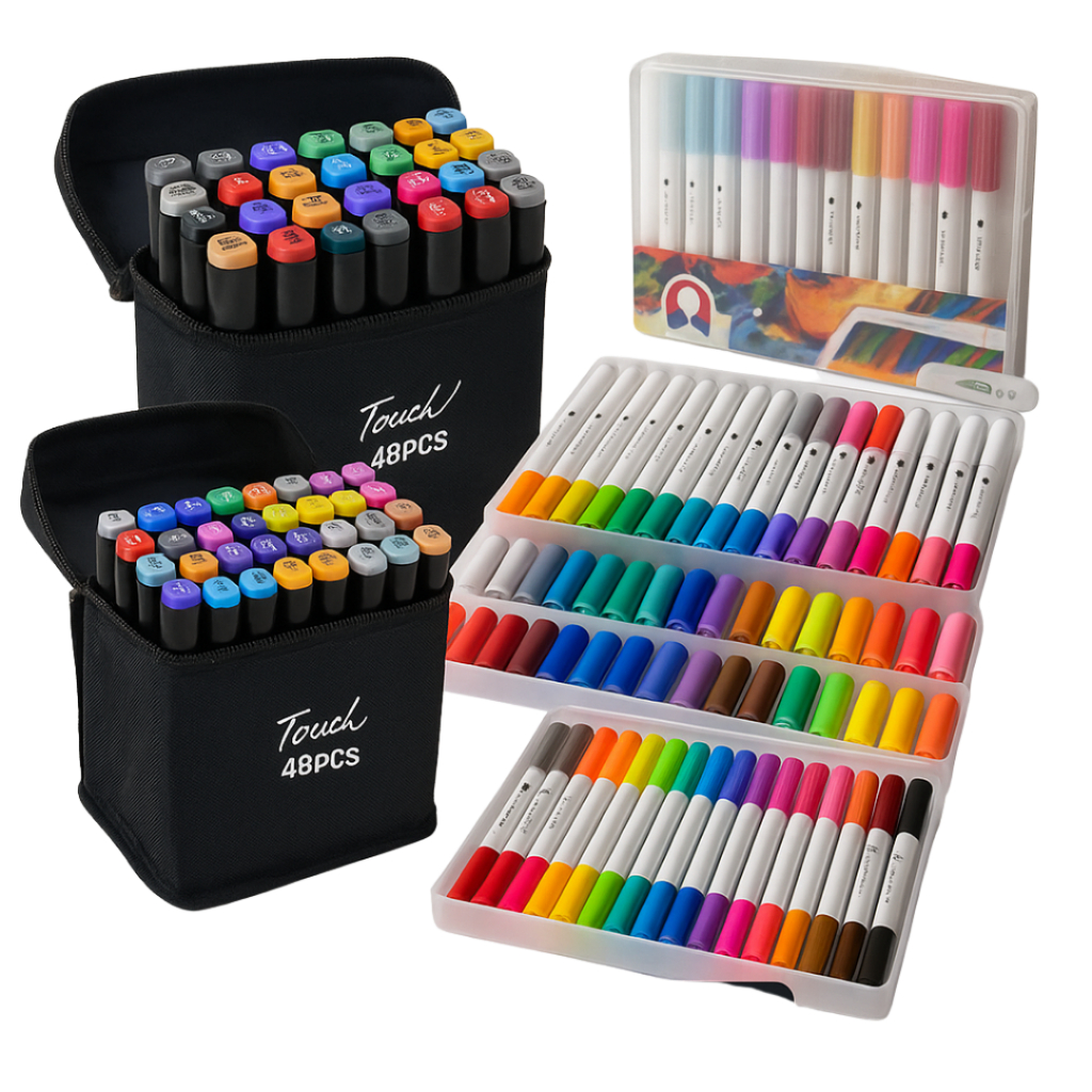Estojo de Canetinhas Coloridas Bobbie Goods Marcador Caneta de Ponta Dupla Labubu Presente Namorados