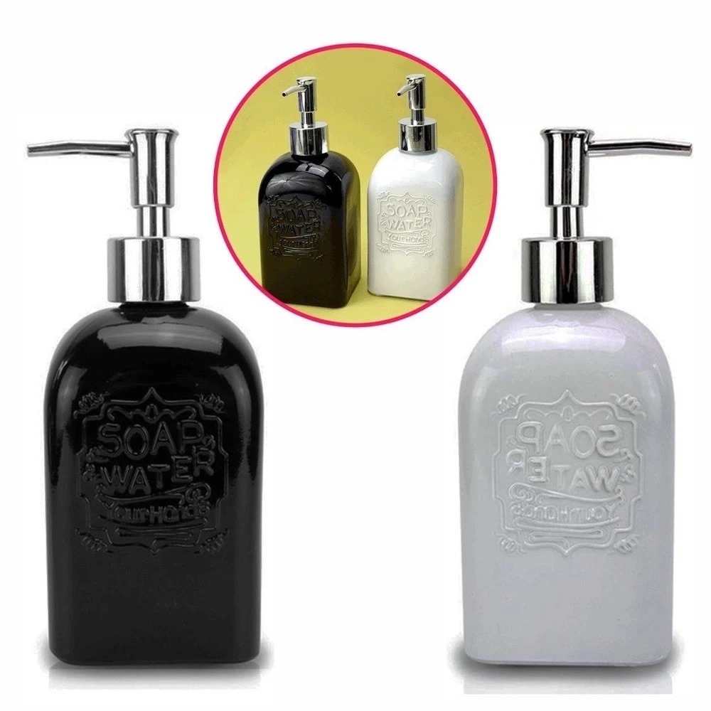 Porta Sabonete Líquido Dispenser Álcool Gel Vidro 400ML-Clink