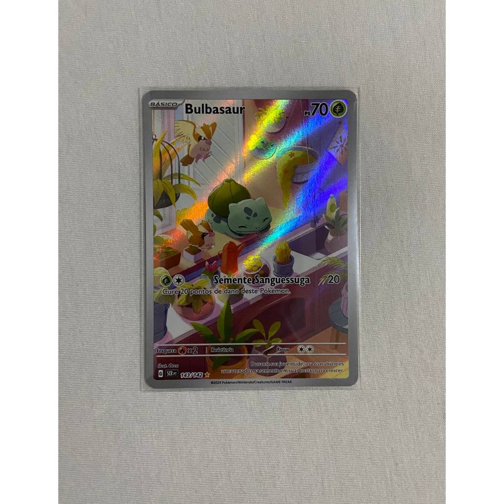 Carta Pokémon Bulbasaur 143/142 Coroa Estelar + 25 Cartas Comuns