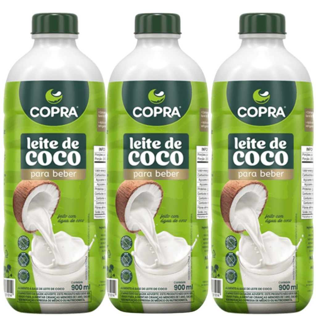 Leite de Coco Pronto para Beber 900ml Copra 100% Saudável Unidades ...
