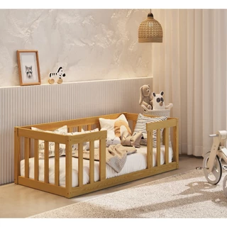 Cama Montessoriana Infantil Baixa Madeira Natural Quarto Montessori Aconchegante e Segura Premium em Oferta na Shopee