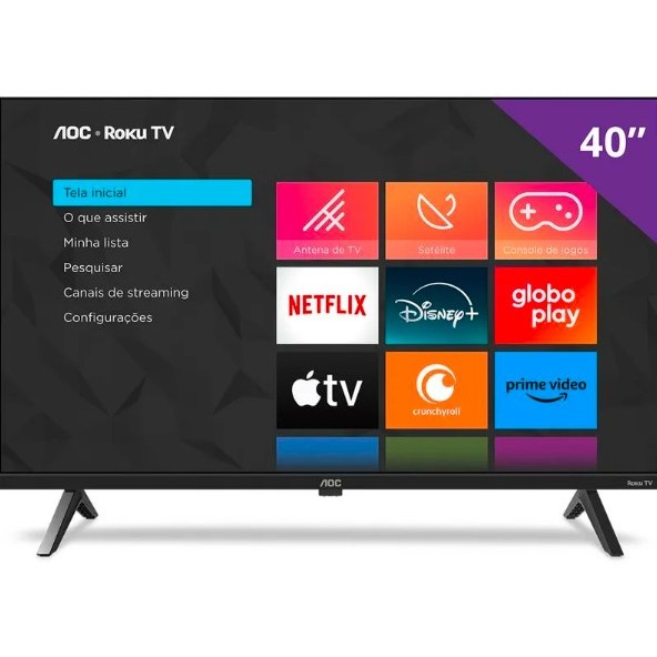 TV Smart AOC-Philips 40S5045 Roku TV 40" 16 W 60 Hz Full HD DLED Preto