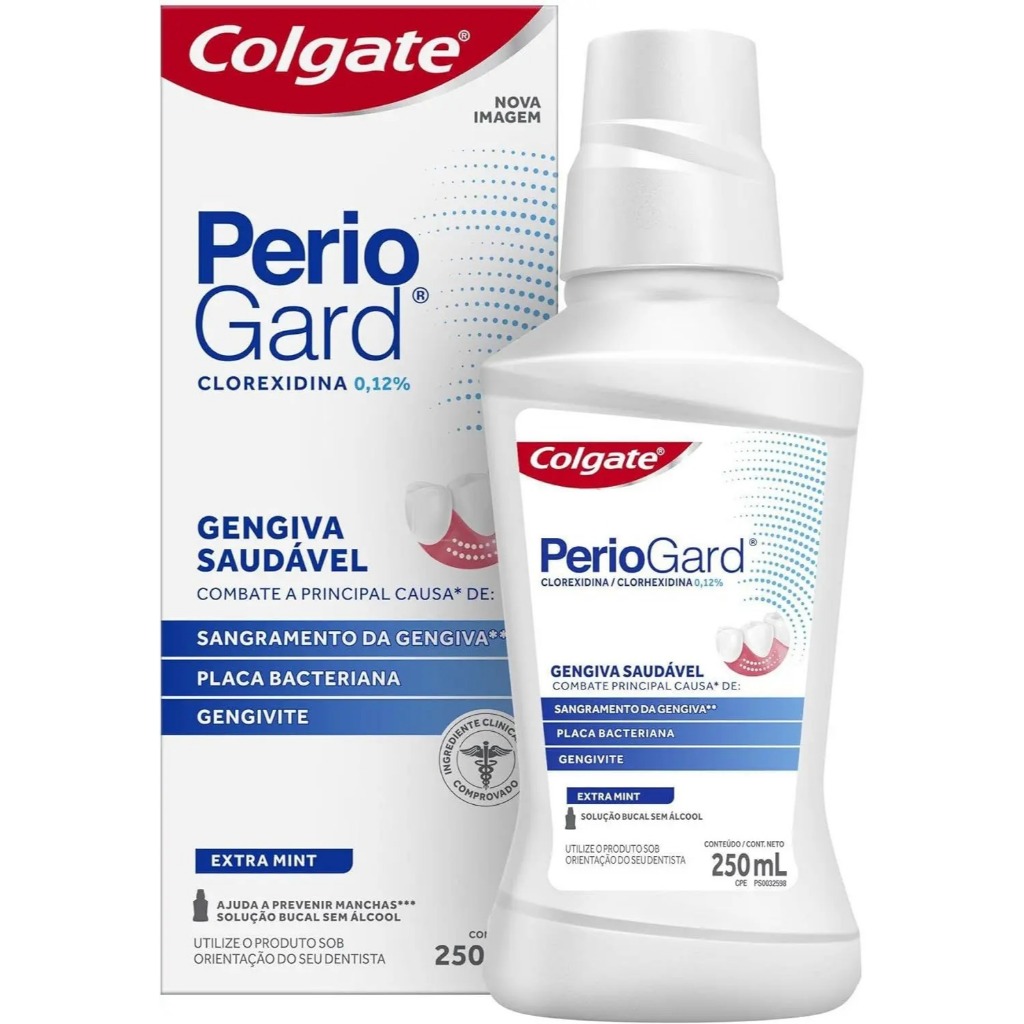 Enxaguante Bucal Colgate PerioGard Sem Álcool Sabor MENTA 500ML ...