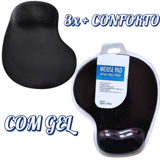 Mousepad Gel Ergonômico Gamer Confortável Antiderrapante e Com Apoio de Punho em Silicone e Gel para Reduz Tensão.