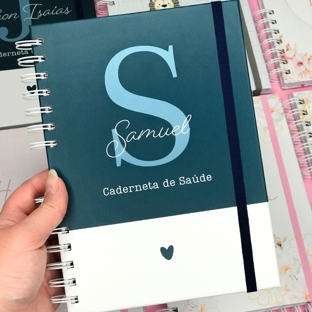Caderneta De Saúde/Vacinação Personalizada Minimalista Simples - Menino