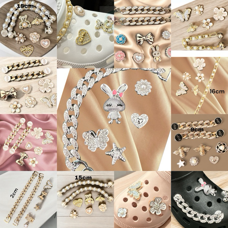 Kit Pins joias ABS para Sapatos Babuches correntes