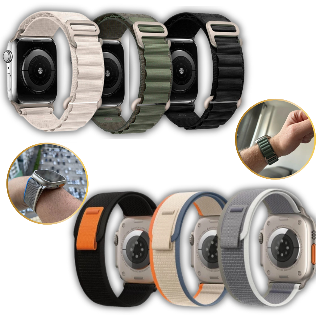 KIT 3 PULSEIRA SMARTWATCH PARA APPLE TRIAL LOOP 42MM 44MM 45MM 47MM 49MM APINE LOOP MICROWEAR