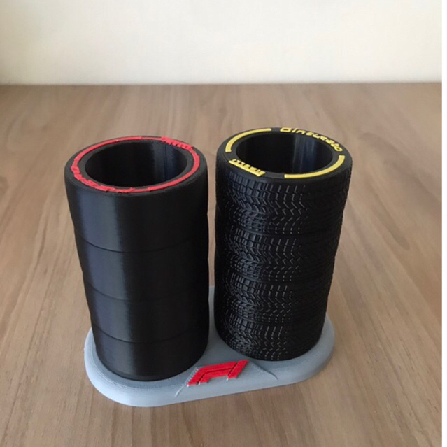 Formula 1 Porta Lapis Caneta Decorativo Pneu F1 Impressao 3d