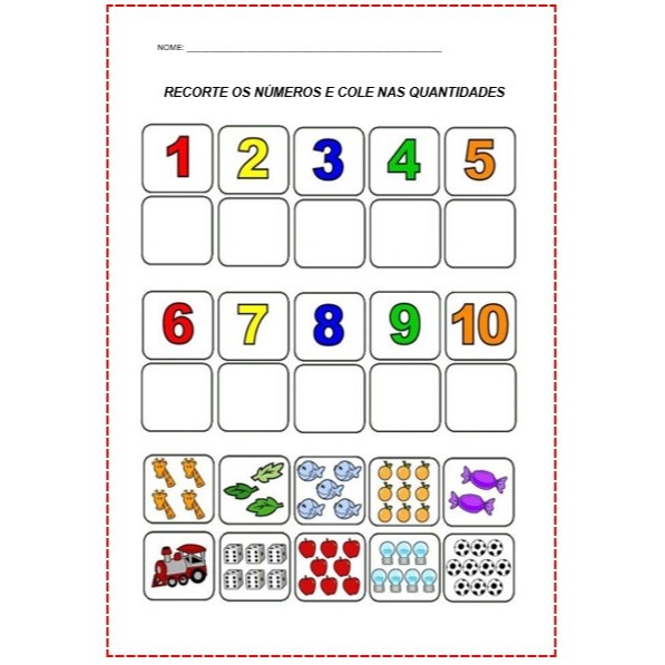 Atividades de matemática - Números do 0 ao 10- atividades diversificadas e divertida