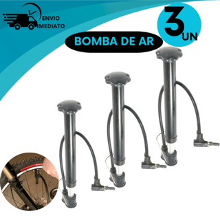 Bomba De Ar Encher Pneu Bicicleta Moto Bola Balão Piscina Forte Compacta e Leve 25cm