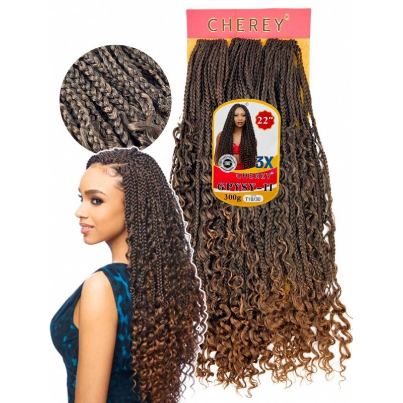 Cabelo Trança pronta Gpysy Braids 300g Crochet Braids 60cm Cherey