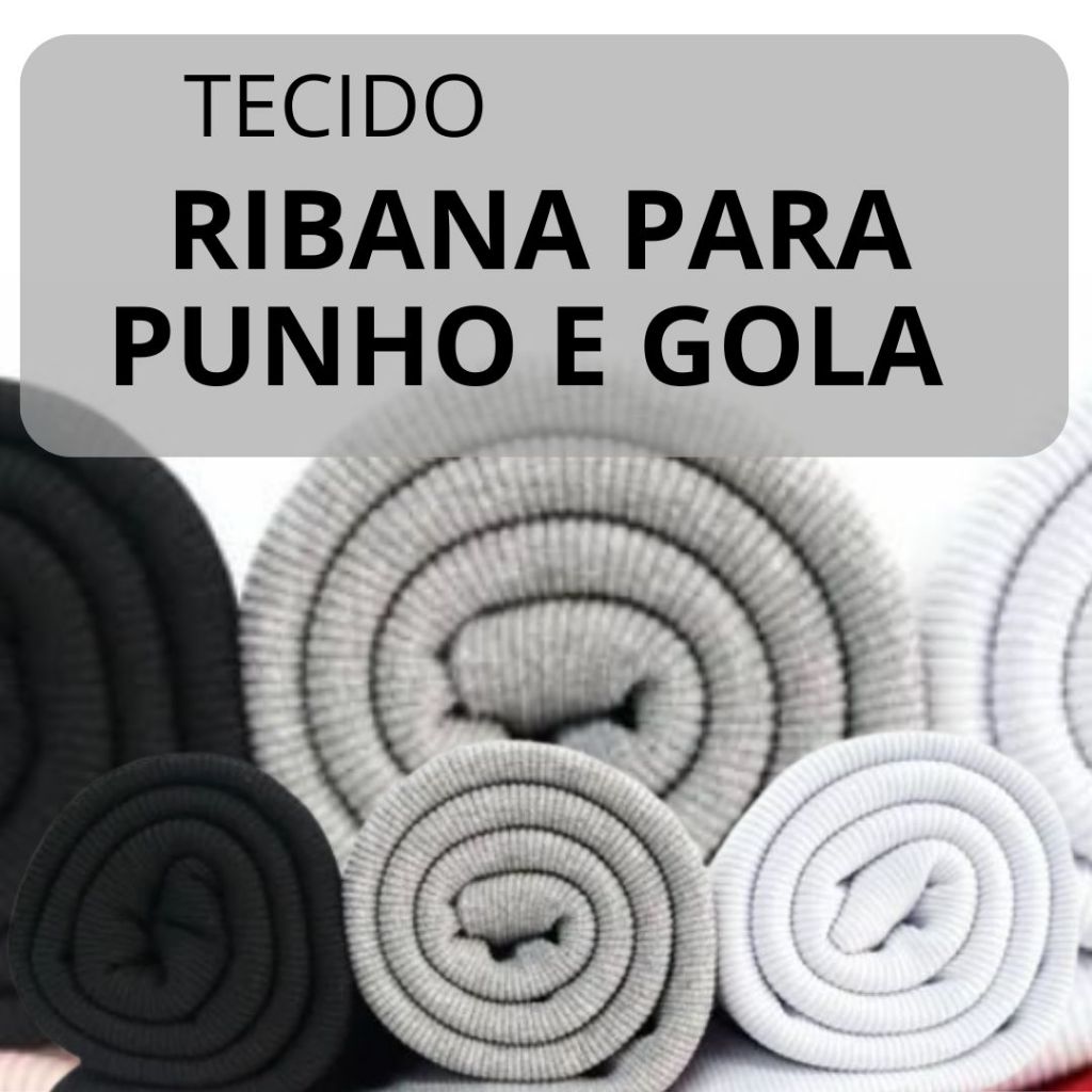 Tecido Malha Ribana Canelada Tubular | Ideal para Punho | 20cm Altura x ...