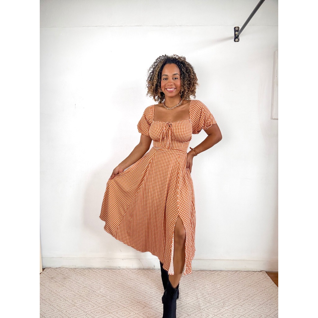 vestido corset romântica camponesa manginha Shopee Brasil