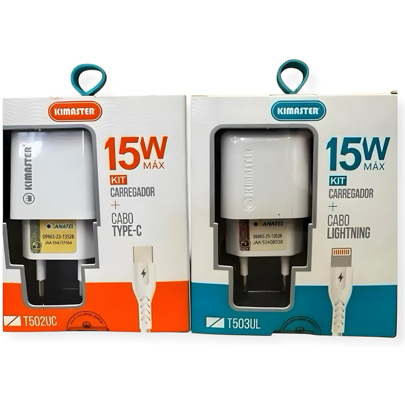 Carregador De Celular Rapido 15W T503UL c/Cabo Lightning OU Tipo-C ...