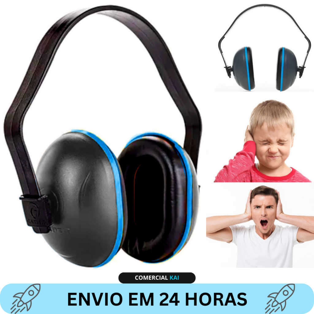 Abafador Protetor Auditivo Contra Ruidos Autista Adultos e Crianças 18 ...