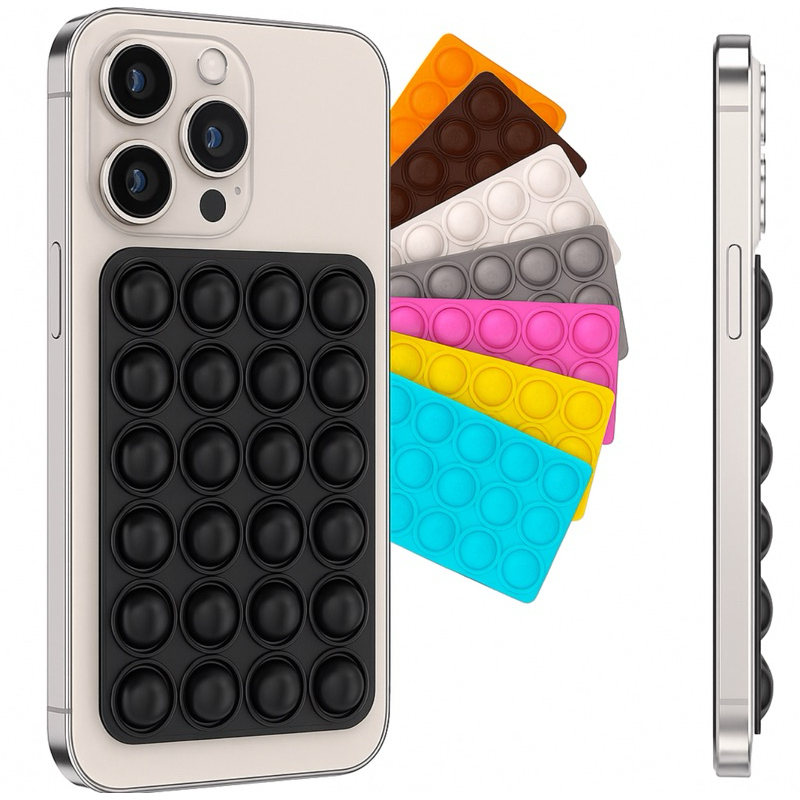 Set 3 Ventose Antiscivolo Per Telefono In Silicone | 24 Micro Ventose Ispessite, Adesivo Retrattile, Per Selfie, Video E Doccia