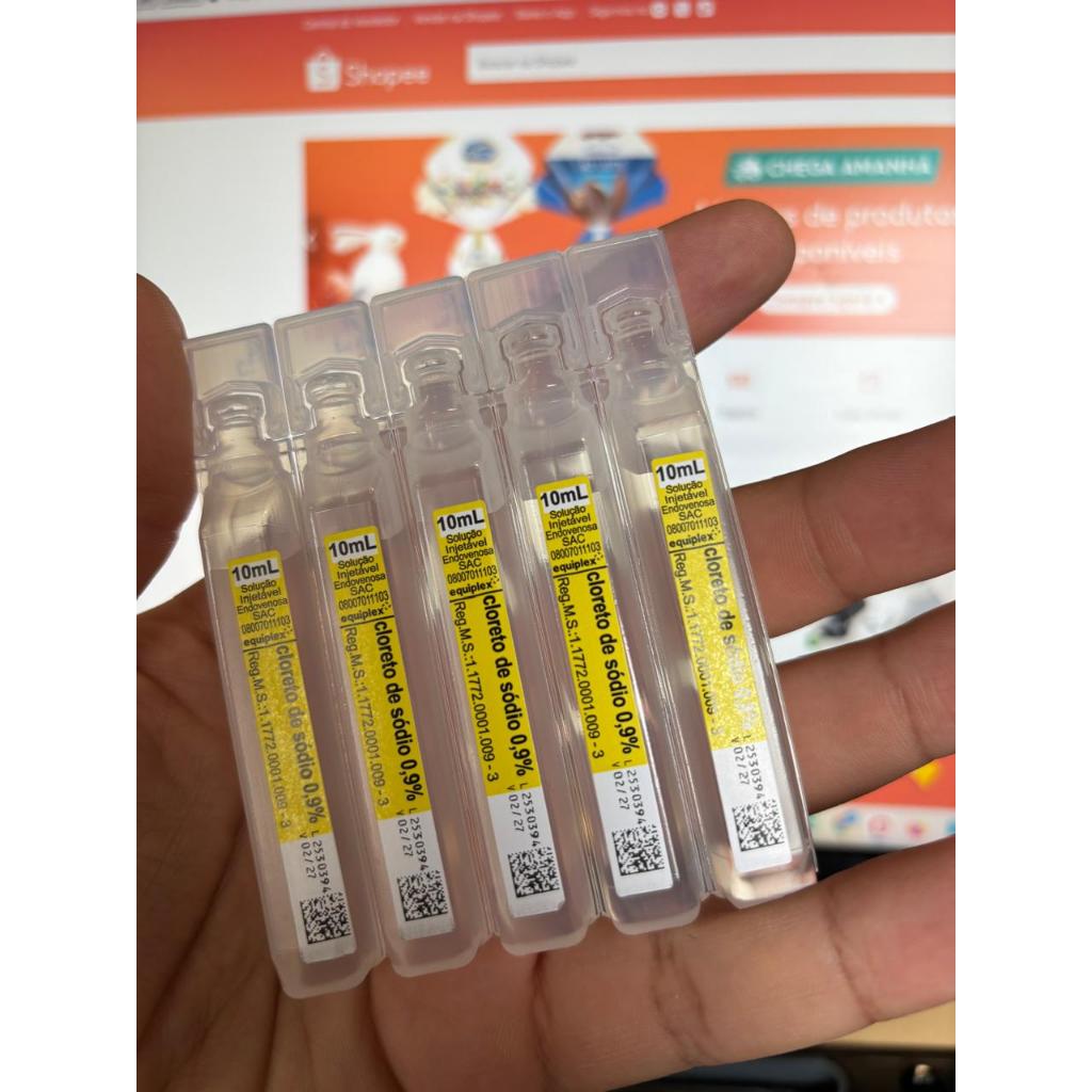 Cloreto de Sódio 0,9% 10ml - Cx C/100 Unidades | Shopee Brasil